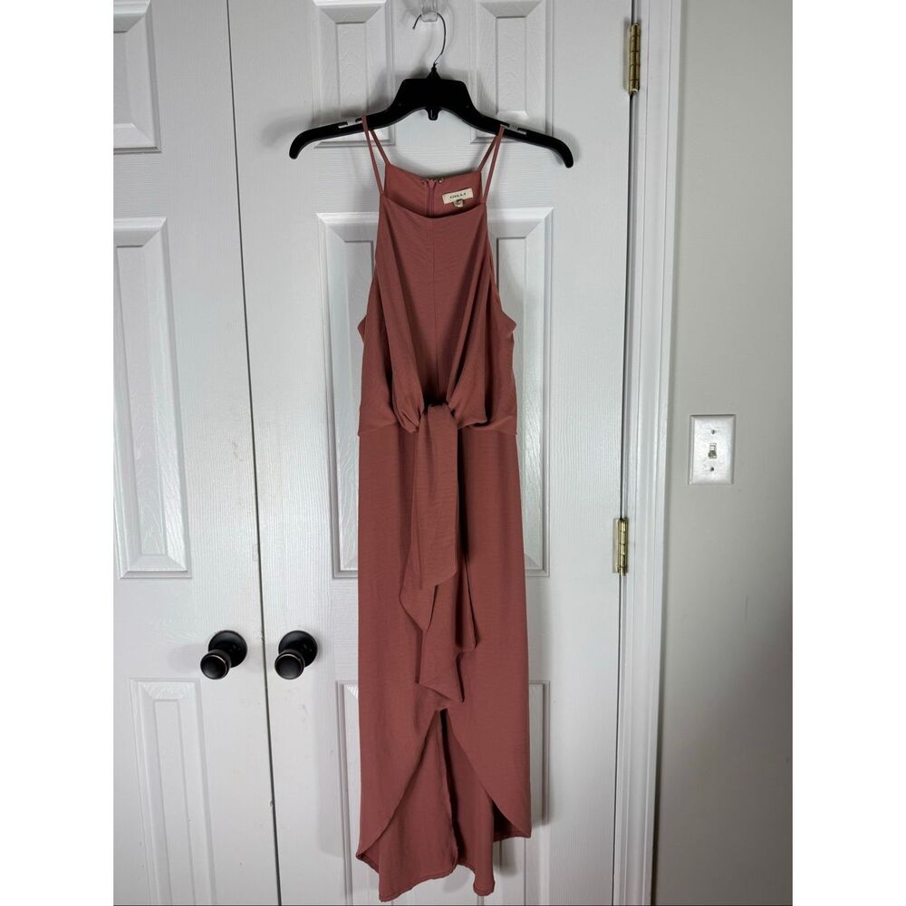 Gilli Womens Dusty Rose Tie Front Sleeveless Dress Size M
